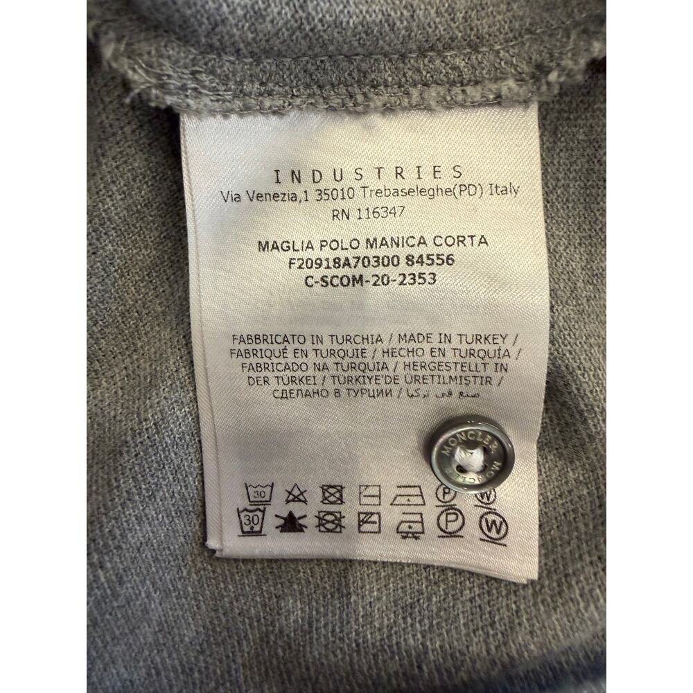 Moncler Gray Polo Shirt (Tagged L) Fits Like S/M - Picture 6 of 8